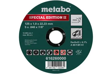 Metabo skæreskive S.E. II 125×1,0×22,23mm inox
