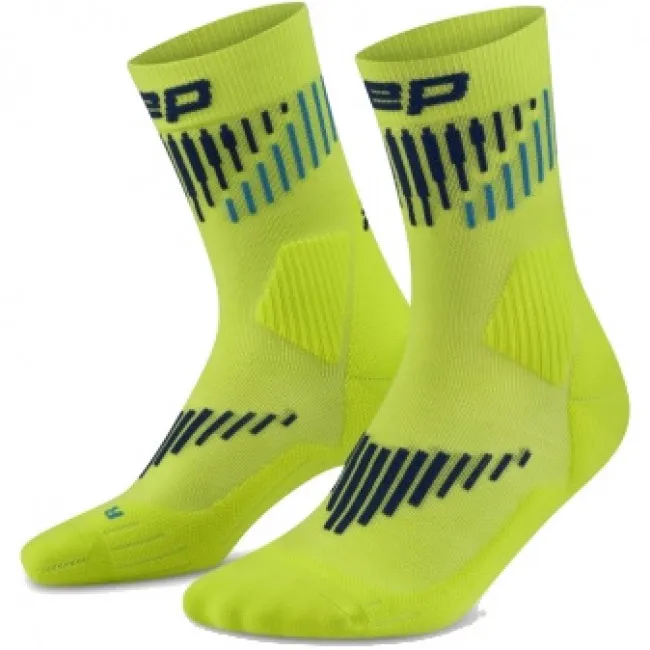 CEP Core Run Merino Socks Mid Cut 3.0, løbestrømper, dame, gul