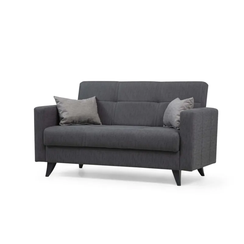 NORDVÄRK Polya 2 pers. sovesofa - mørkegrå stof og plast