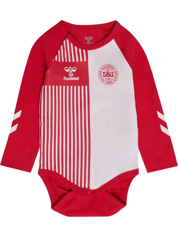 Hummel Mini DBU Stripy Langærmet Body - Tango Red - 86
