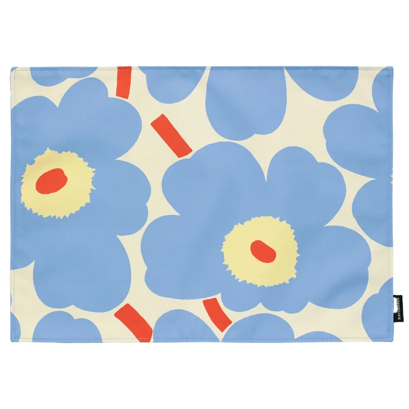 Marimekko Pieni Unikko dækkeserviet 31 × 42 cm, hvid/blå