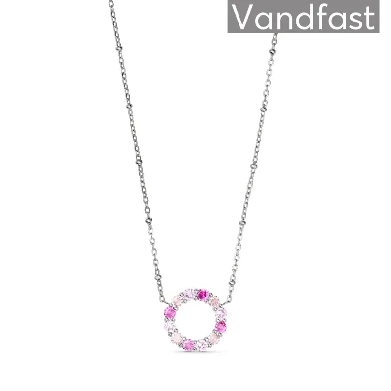 ANNEBRAUNER Big Pink/Rose Circle Halskæde