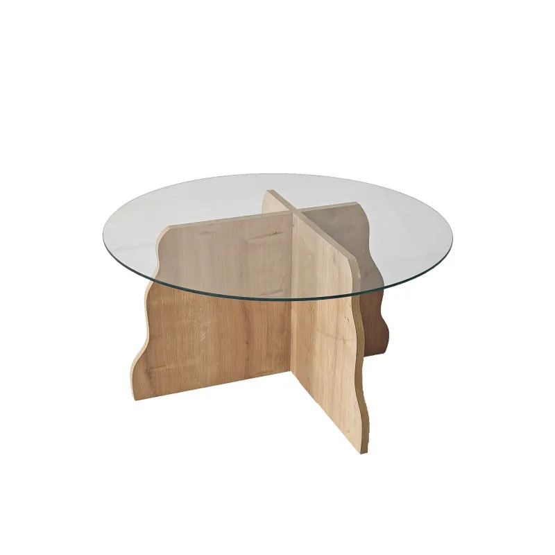 NORDVÄRK Butterfly - Safir Eg, Transparent Sofabord