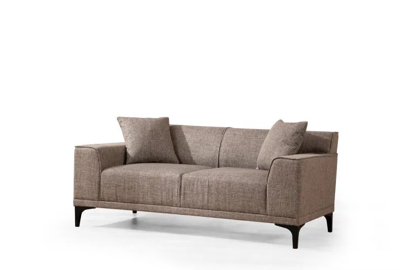 NORDVÄRK Petra 2 2 pers. sofa - fawn polyester og sort plast