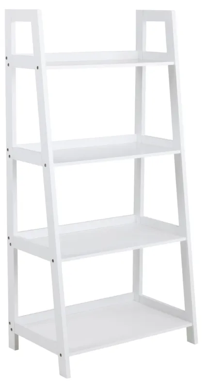 ACT NORDIC Wally bogreol, m. 4 hylder og trappeform - hvid MDF