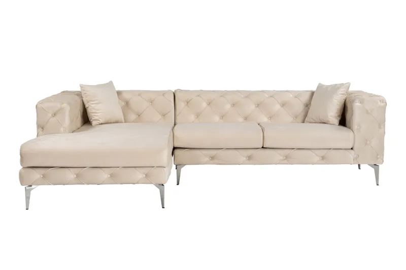 NORDVÄRK Como Eco Venstre hjørnesofa - beige polyester og metal