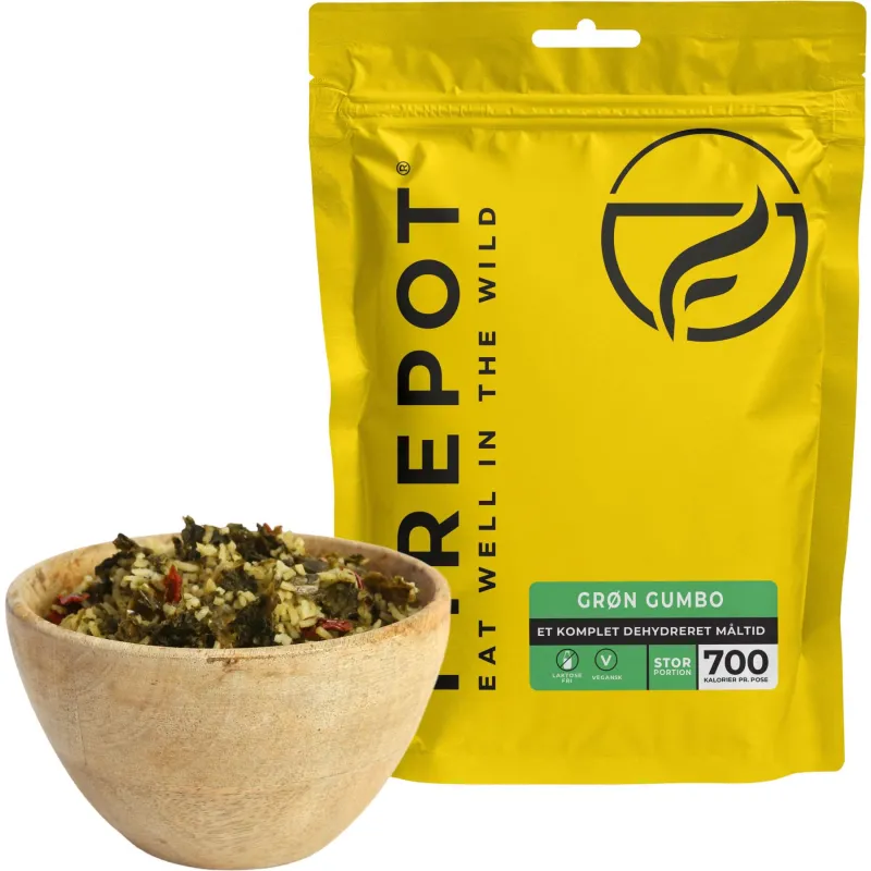 Firepot Grøn Gumbo, frysetørret mad, XL