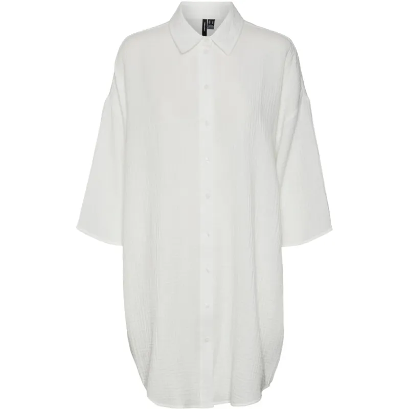 Vero Moda dame skjorte kjole VmNatali - Snow white
