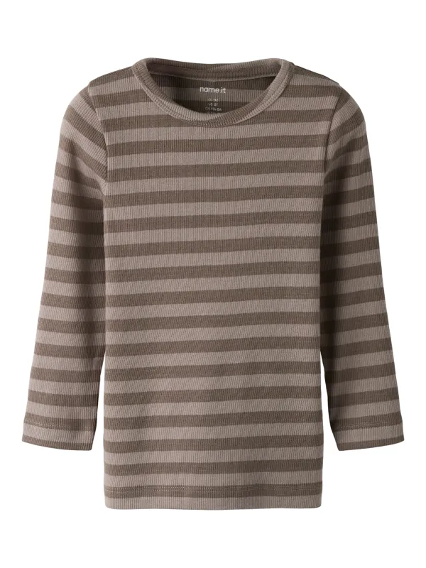 Name It Banio - Ls Shirt Noos - Morel/Satellite - 80 cm