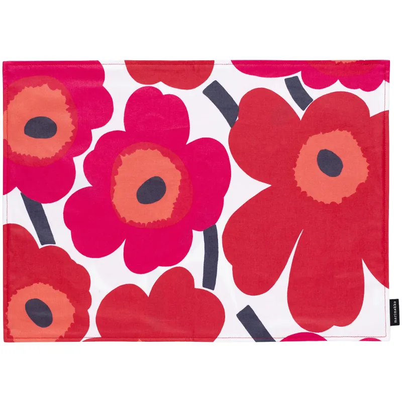 Marimekko Unikko dækkeserviet 31 x 42 cm, rød/hvid