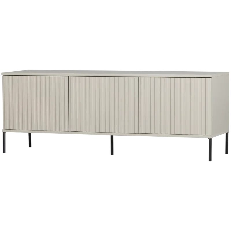 WOOOD Gravure TV-bord, m. 3 låger og 3 hylder - grå fyrretræ (150x44)