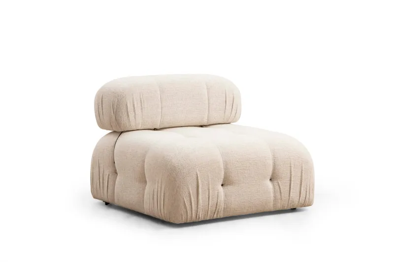 NORDVÄRK Bubble O1 1 pers. sofa - creme bouclette polyester og mat sort plast