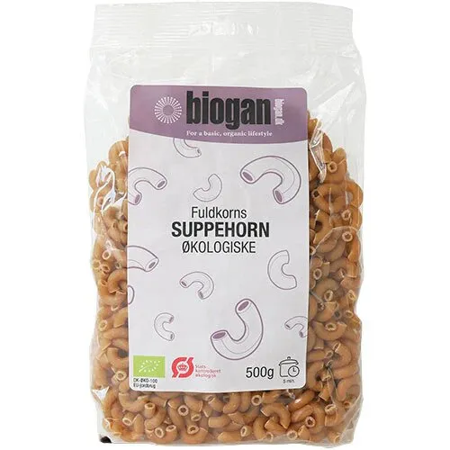 Fuldkorns suppehorn Øko. - 500 gram