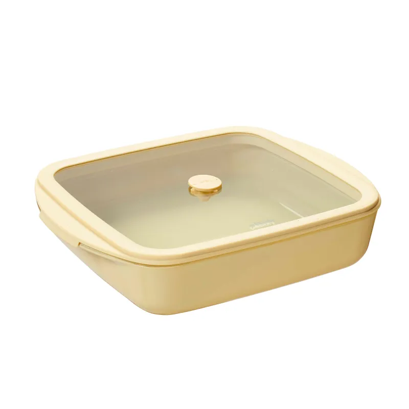 Pebbly Ovnfast form 1,6 liter kvadratisk, egg shell