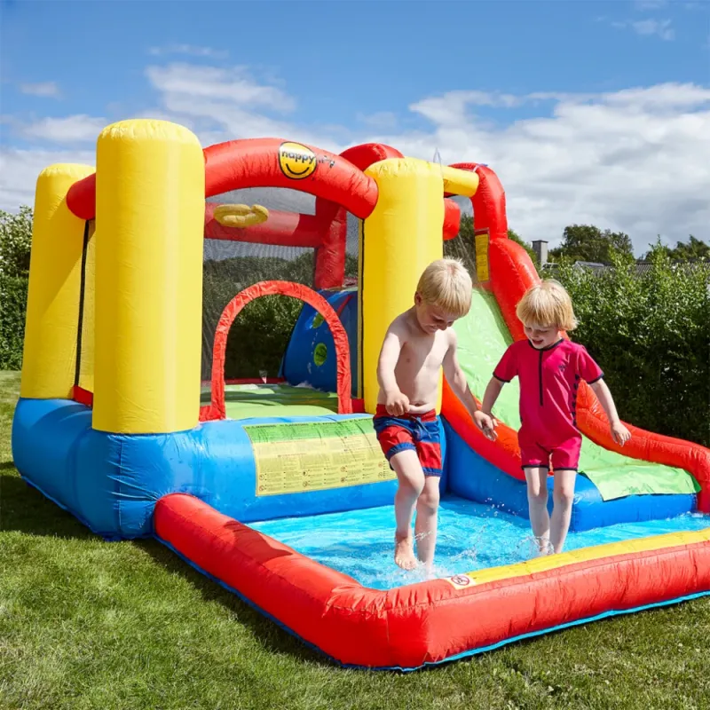 HappyHop - Jump & Splash Adventure Zone med vandkanon, 350×280×190 cm