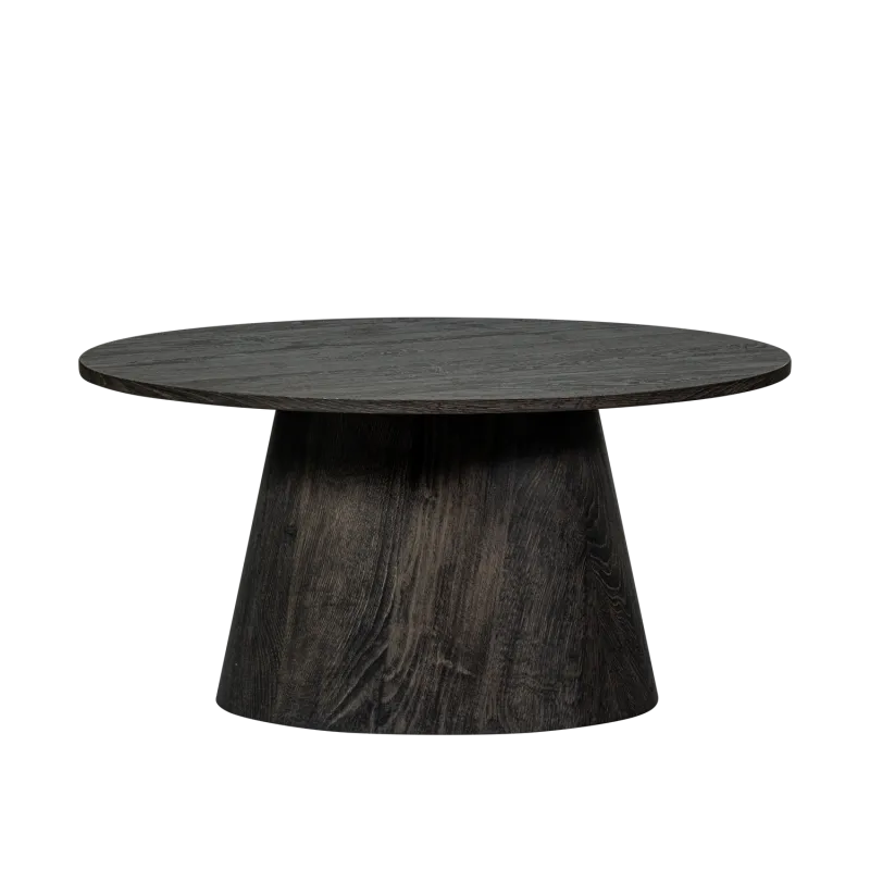 WOOOD Mann sofabord, rund - mørkebrun MDF med 3D-papirfinish (Ø80)