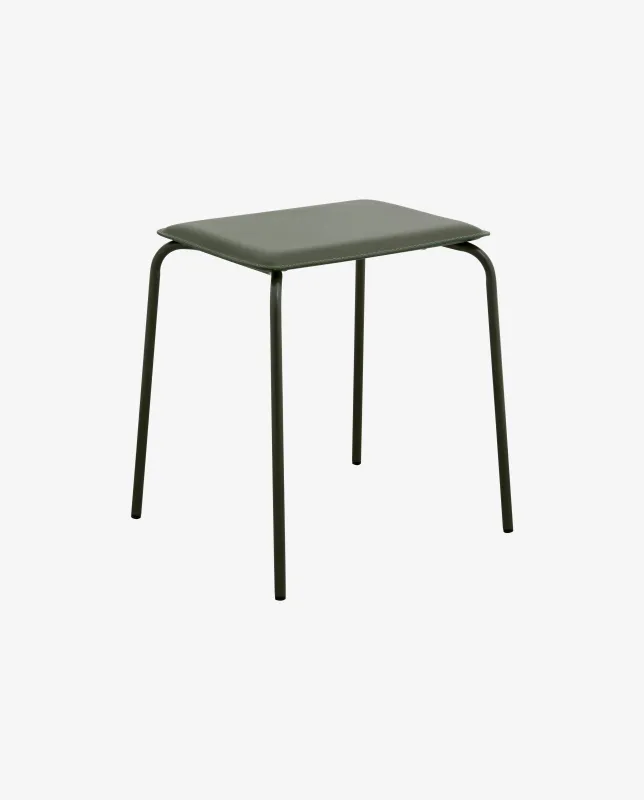 Nordal - ESA taburet  -  grøn  -  L45 × B40 × H48 cm