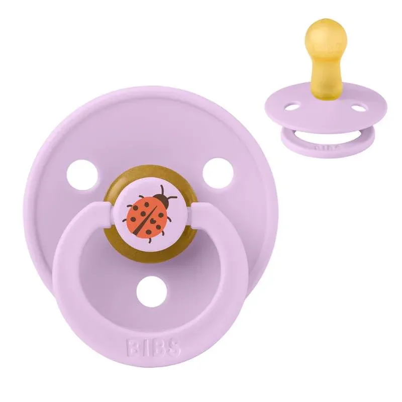 BIBS Rund Colour Sut - Str. 2 - Naturgummi - Ladybug Studio - Violet Sky