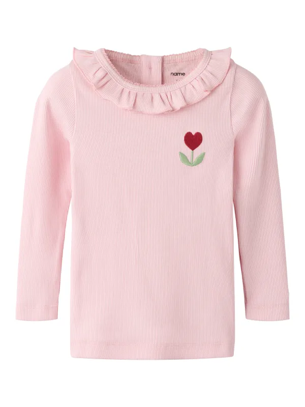 Name It Naisy - LS Slim Top - Parfait Pink - 86 cm