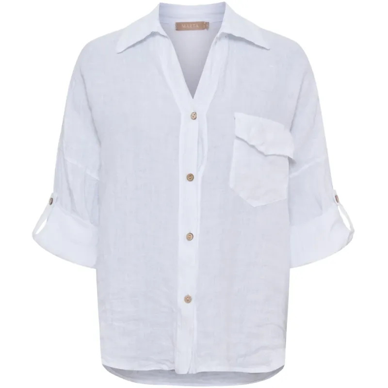 Marta du Chateau dame skjorte MdcDaira 266152 - Optical White