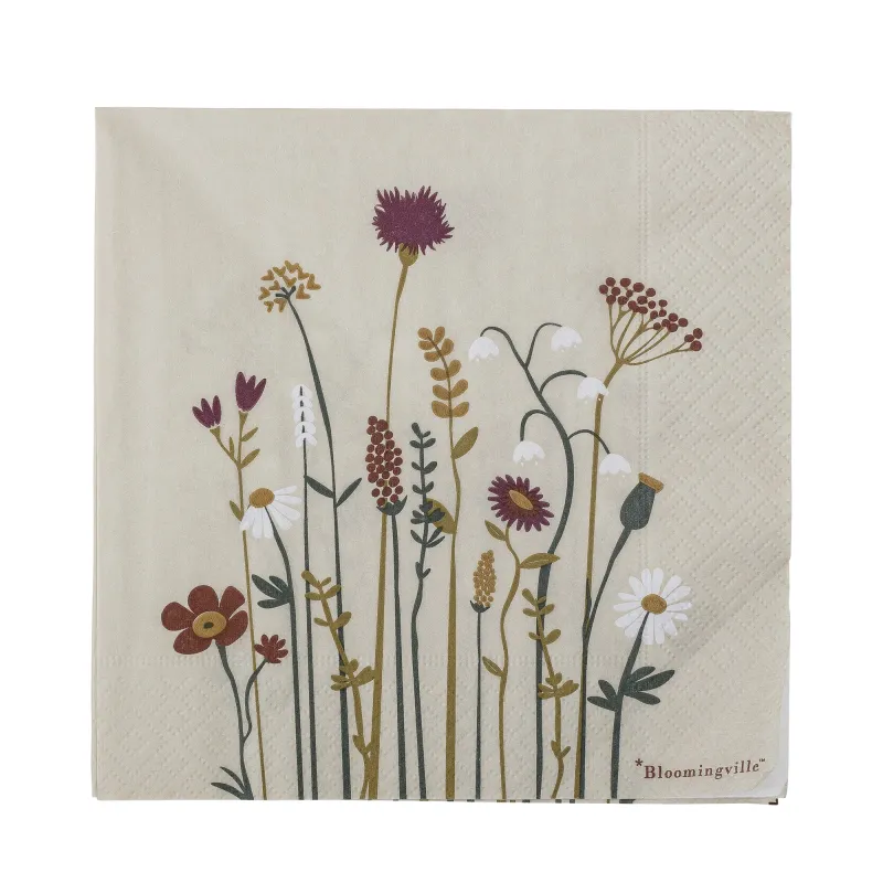 BLOOMINGVILLE Paige Serviet, Natur, FSC® Mix, Papir, sæt af 20
