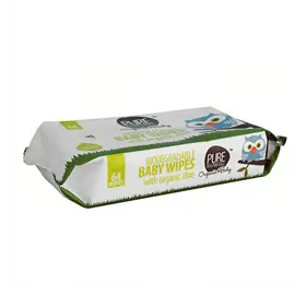 Pure Beginnings Bionedbrydelige Baby vådservietter Aloe Vera Ø (64 stk)