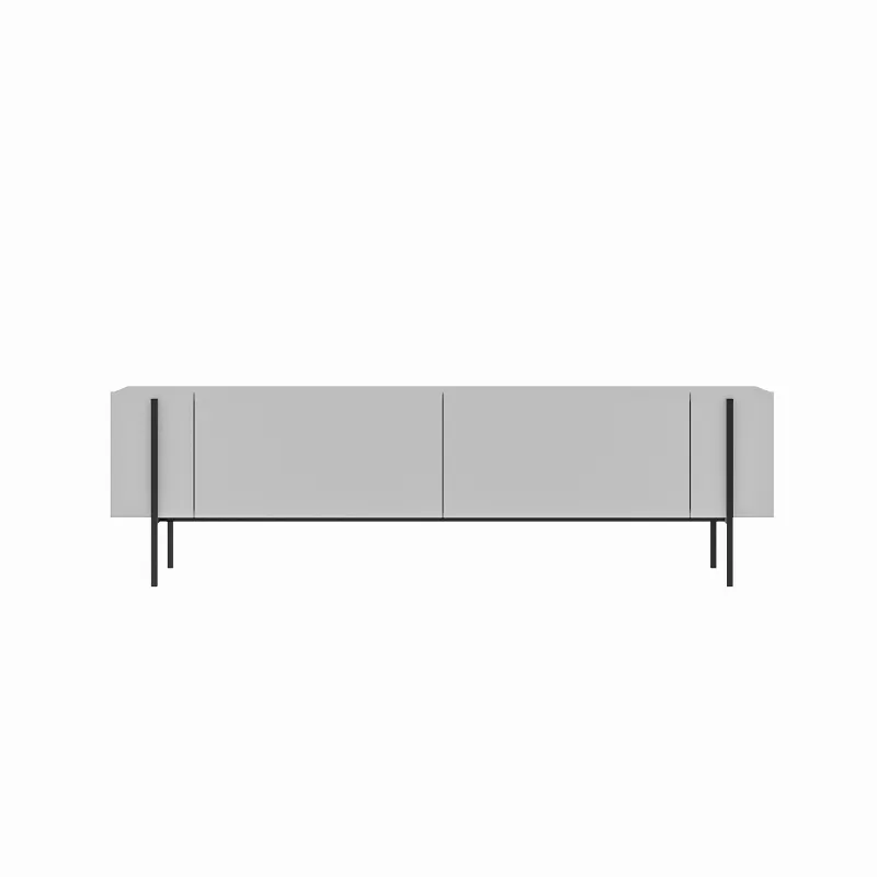 NORDVÄRK Herman TV-bord, m. 2 låger - hvid melamin (160x31,4)