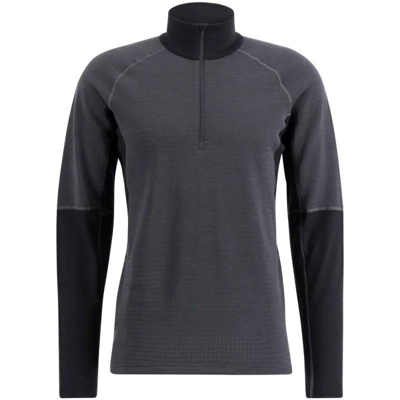 Lundhags Prime Merino Half Zip M, mellemlag, herre, grå/sort