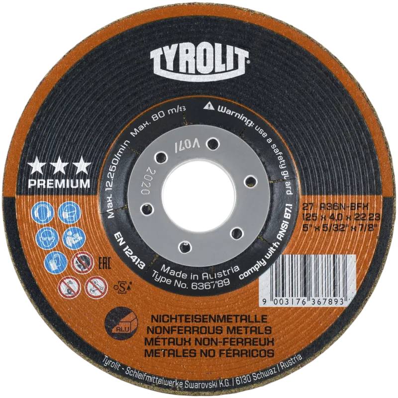 Skrubskive Premium 27E ø125×4 A36N-BFX