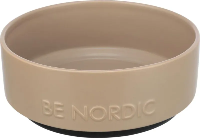 BE NORDIC - Skål i Keramik,Taupe med Gummikant - 0,5l el. 1,2l