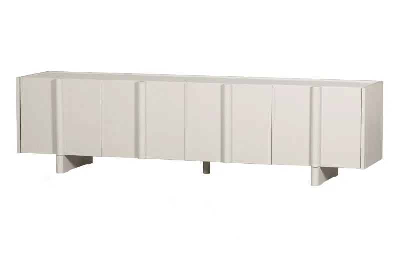 WOOOD EXCLUSIVE Basu TV-bord, m. 3 låger og 2 hylder - dust fyrretræ (200x46)