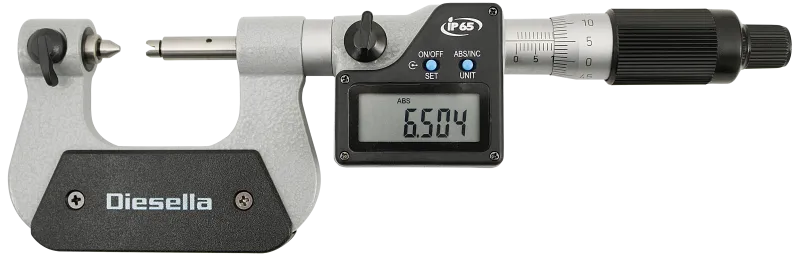 Digital-gevindmikrometer 0-25×0,001mm m/indsatse