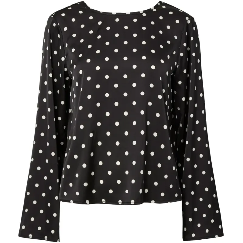 Pieces dame bluse PCJYTTA - Black White Dots