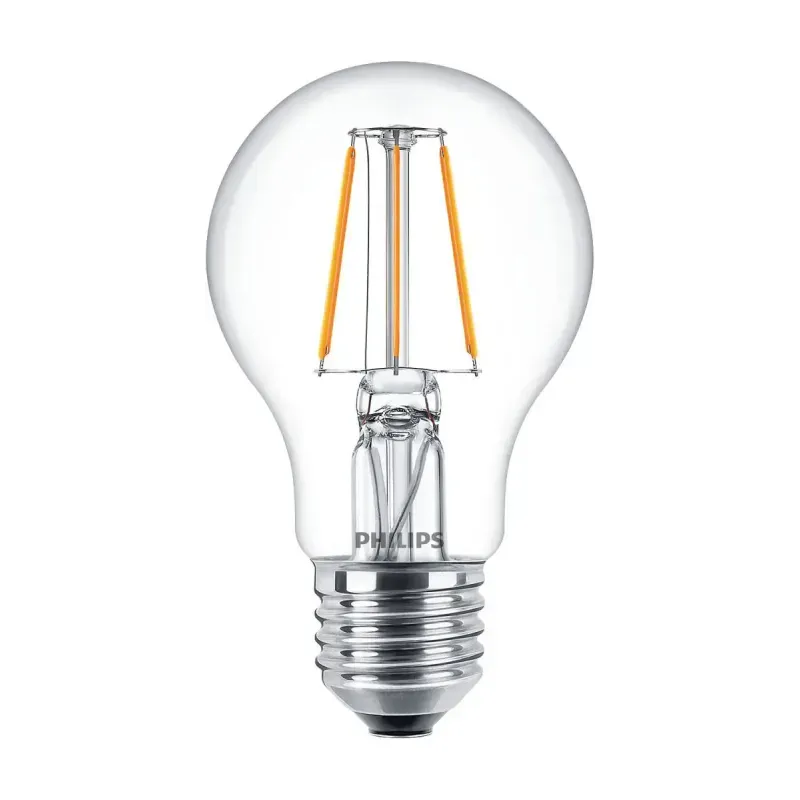 Philips LED Classic Filament Standardpære A60 E27 Klar 40W Varm Hvid 2-pak BOX