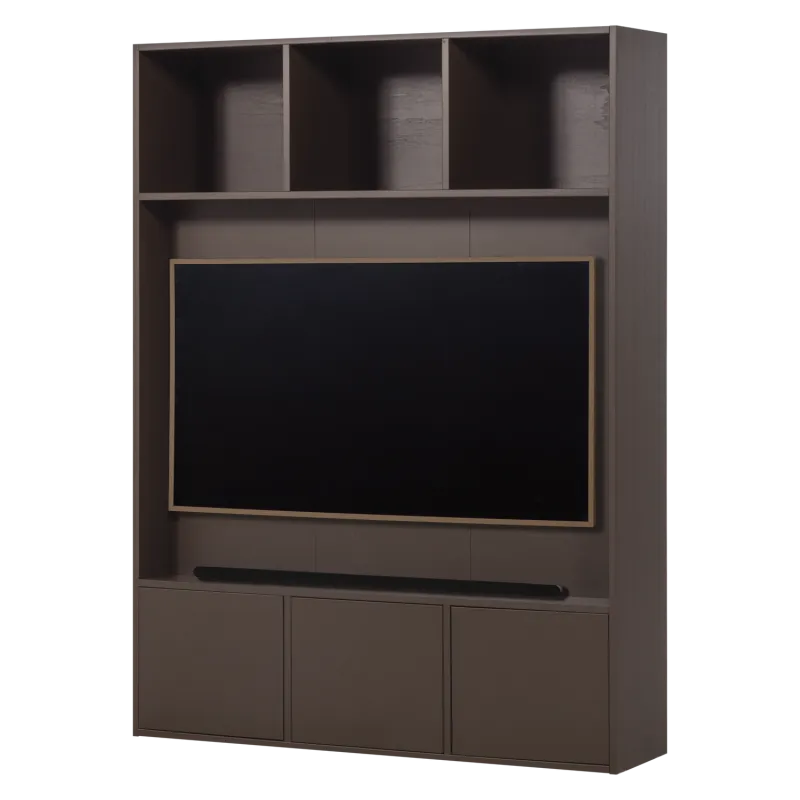 WOOOD Meggy TV-opbevaringsskab, m. 3 låger og 3 hylder - mellembrun fyrretræ (B:160cm)