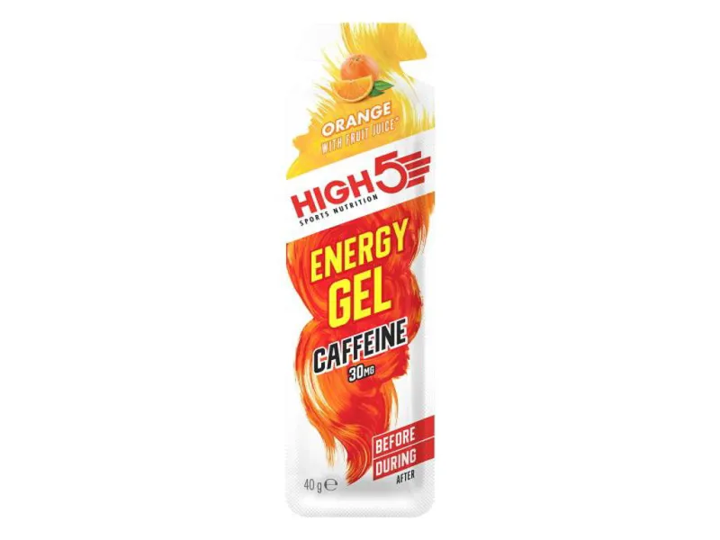 High5 EnergyGel+ - Appelsin 40 gram - Koffein - bedst før 31/7-2026