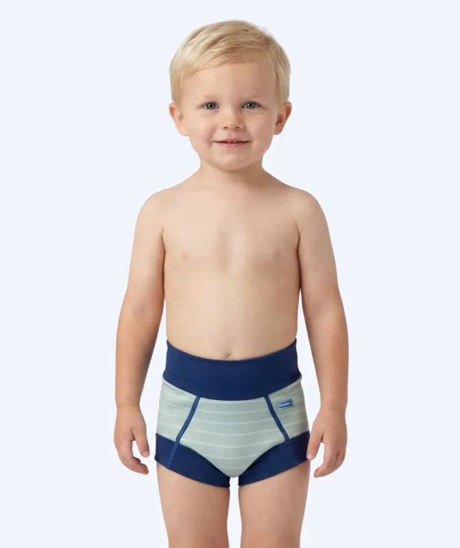 Watery blebadebukser til børn - Neoprene Swim Nappy - Nordic Green Stripes