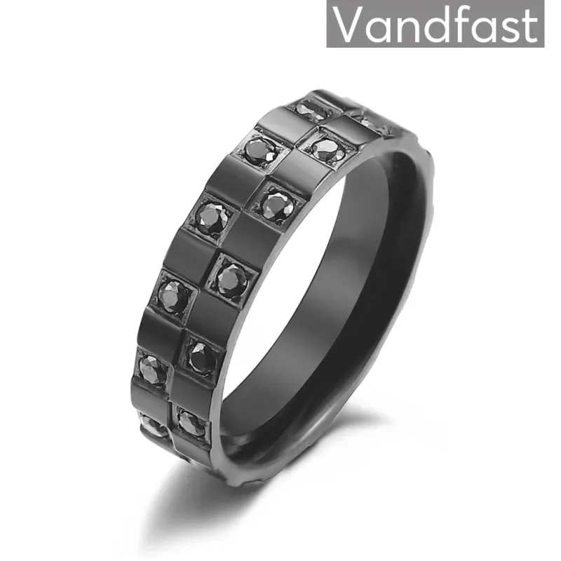 ANNEBRAUNER Chess Black Ring