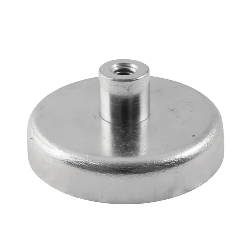 Ferrit pottemagnet Ø50 mm med M6 gevindbøsning (200N)