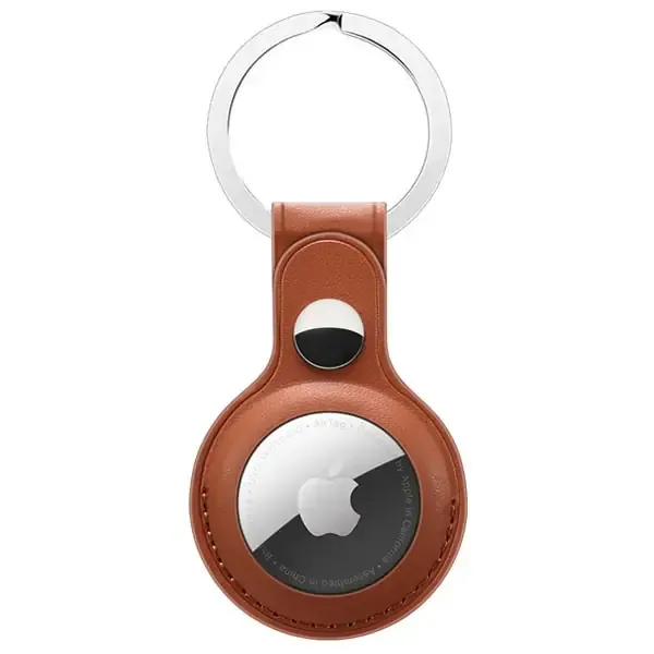 Apple AirTag læder nøglering. Brun.