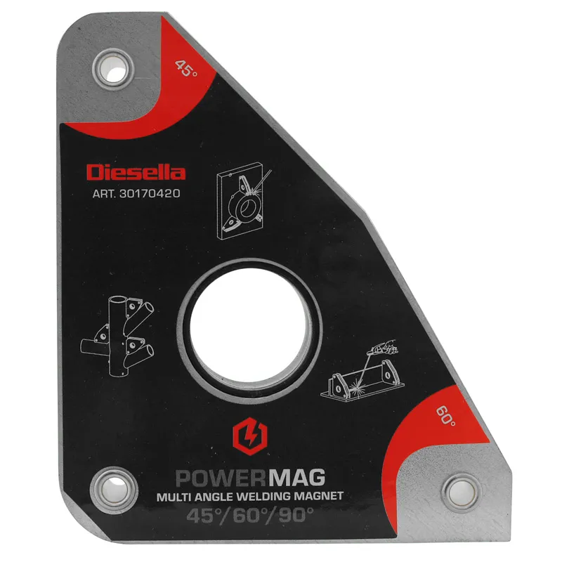 WLDPRO Multivinkel svejsemagnet med 30°/45°/60°/90° vinkler (40kg/390N)
