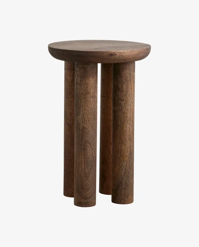 Nordal - HELIN sidebord  -  mørkebrun  -  Ø32 × H49 cm
