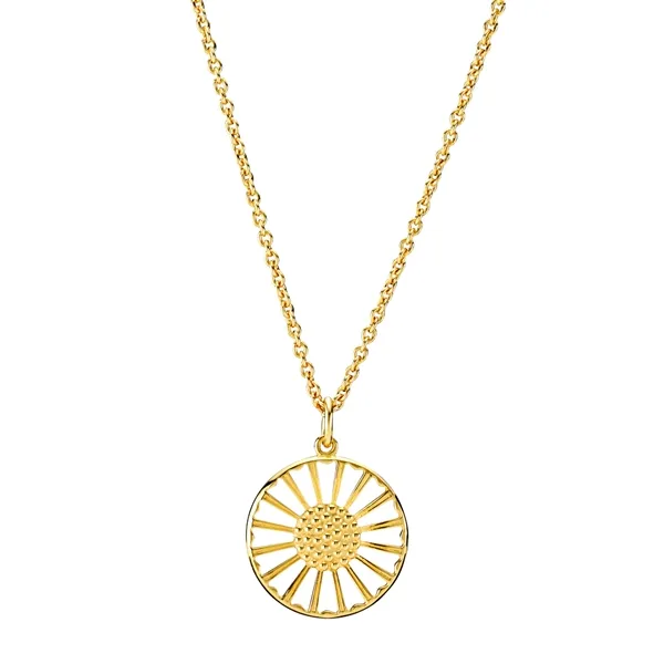 Collier i forgyldt Sølv med Marguerit - 45 og 48 cm