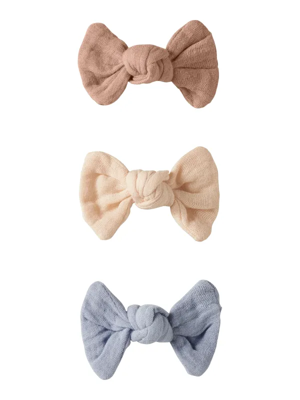 Lil Atelier Torina 3 pak. Hårsclips - Zen Blue/ Novelle Peach/ Roebuck