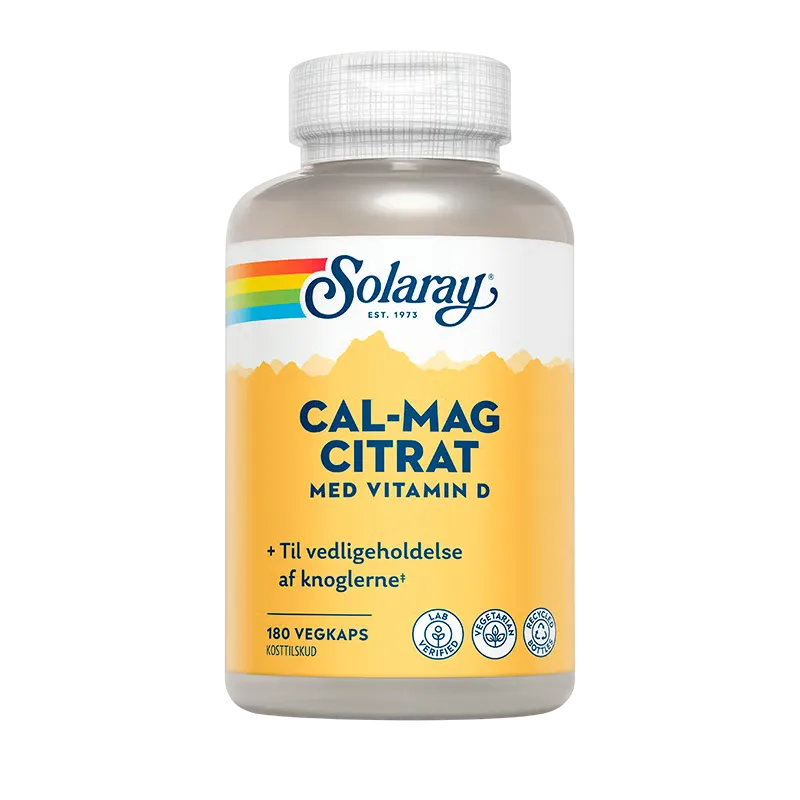 Solaray Cal-Mag Citrat D-vitamin (180 kapsler)