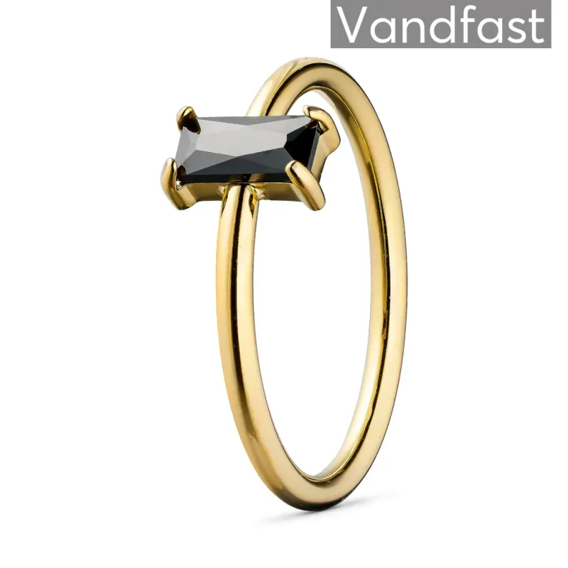 ANNEBRAUNER Deluxe Petite Black Ring 18K Guldbelagt