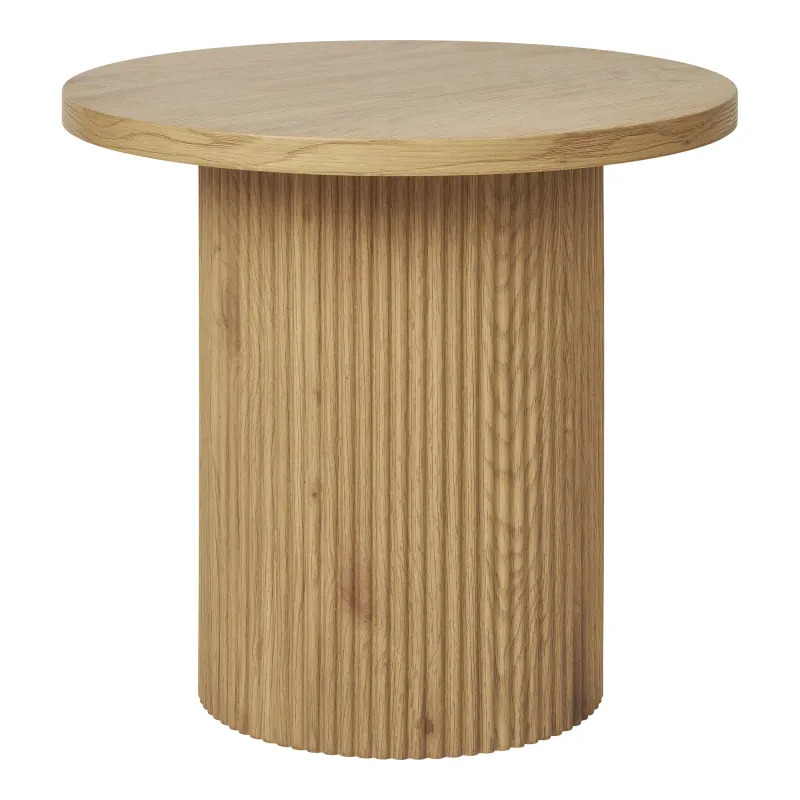 HOUSE NORDIC Boavista hjørnebord, rund - natur decorpapir og natur træ (Ø48)