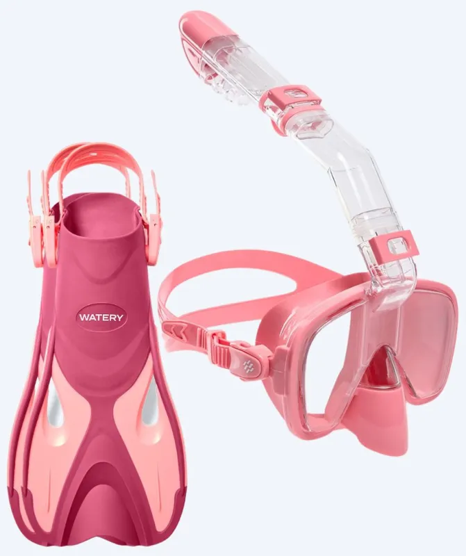 Watery snorkelsæt til børn - Fisher/Pearl - Pink/pink - Snorkelsæt til børn (4-16 år)
