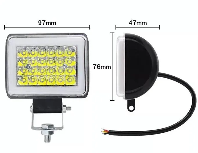 UDSALG - 24 watt LED projektører med Halo og blitzblink 12/24 volt - Dinled - Køretøjs projektører