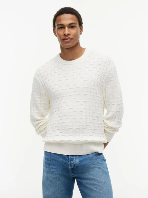 MOCK CABLE CREW NECK